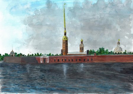 Петропавловская крепость в Санкт-Петербурге рисунок