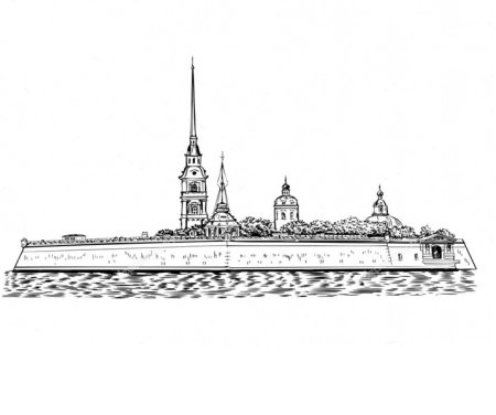 Петропавловский собор Санкт-Петербург рисунок