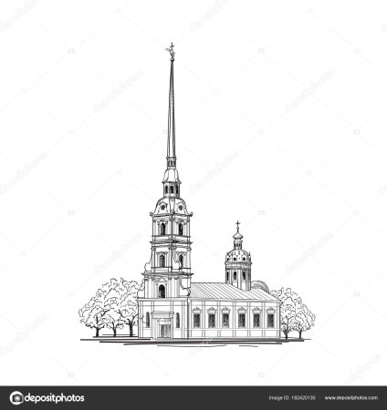 Петербург силуэт Петропавловской крепости