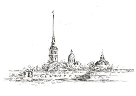 Петропавловская крепость раскраска для детей