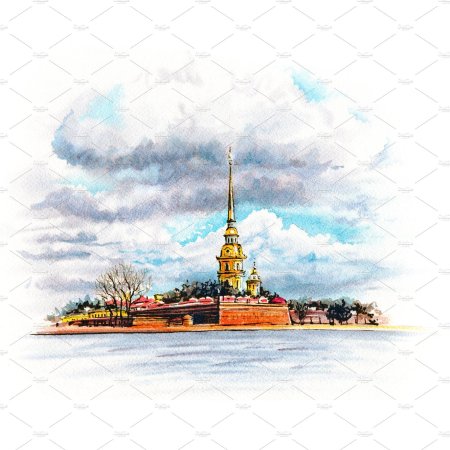 Петропавловская крепость в Санкт-Петербурге раскраска