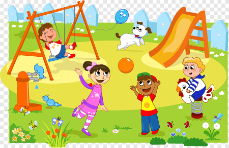 Дети на детской площадке рисунок