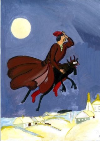 Рисунок на тему зимний вечер