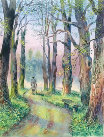 Иллюстрация к стихотворению Есенина береза