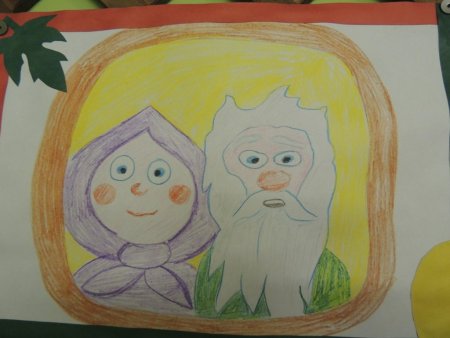 Бабушка и дедушка рисунок для детей