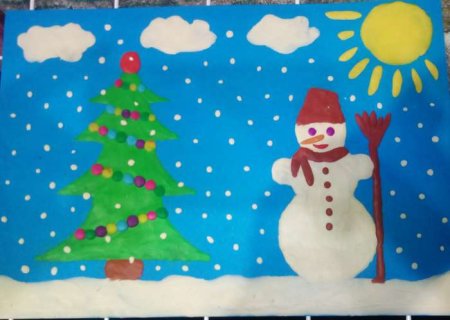 Зимушка зима рисунок в детский сад