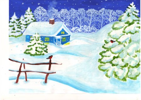 Рисунок на тему зима