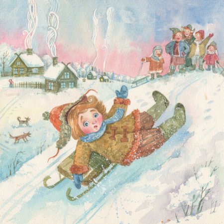 Девочка на санках