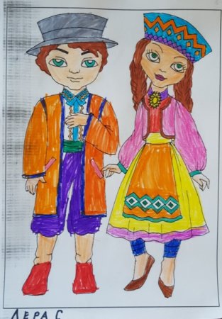 Национальный костюм рисунок для детей