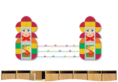 Стенды для рисунков в детском саду с прищепками