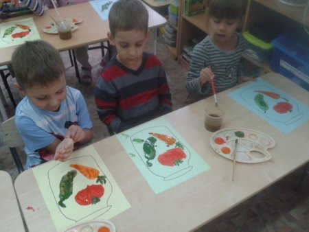 Рисование овощей в детском саду