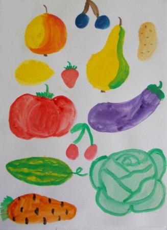 Рисование овощи и фрукты