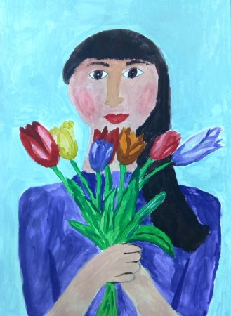 Рисунок на тему портрет мамы