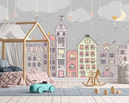 Обои с домиками для стен