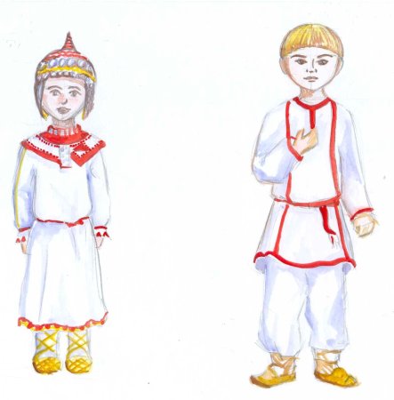 Рисунок чуваши нац костюме для детей
