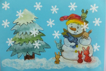 Рисунок на тему зима в детский сад