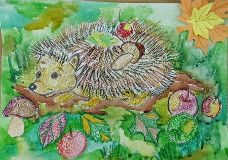 Ежик детский рисунок