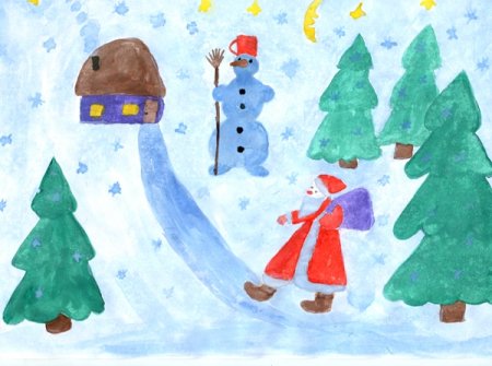 Выставка рисунков дедушка Мороз