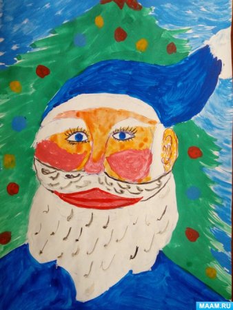 Рисование дед Мороз старшая