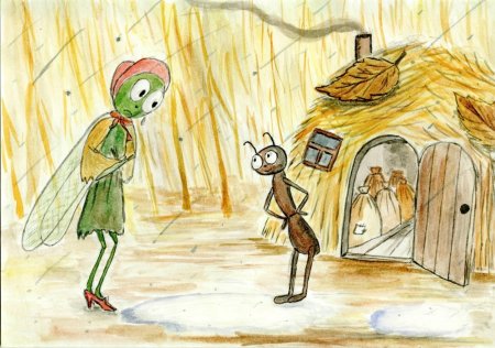 Басня Крылова Стрекоза и муравей