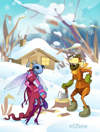 Стрекоза и муравей. Басни