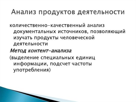 Изучение продуктов деятельности - метод исследования