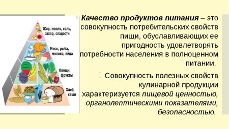 Качество продуктов питания