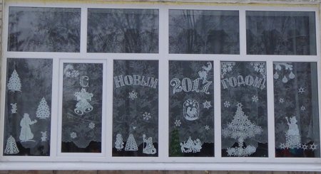 Узоры на окнах в детском саду