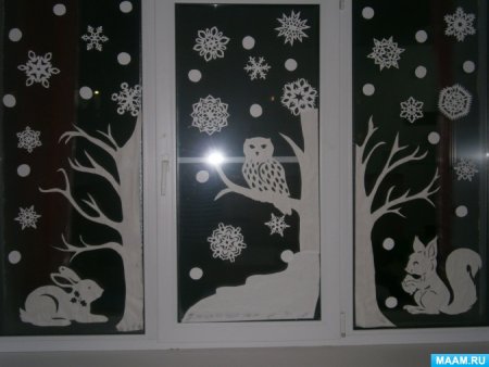 Снеговики для украшения окон