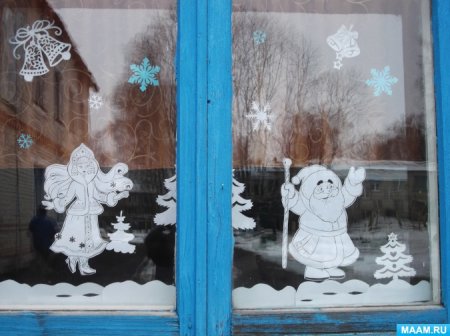 Рисование зимнее окно