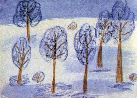 Рисунок с 3 летками зима