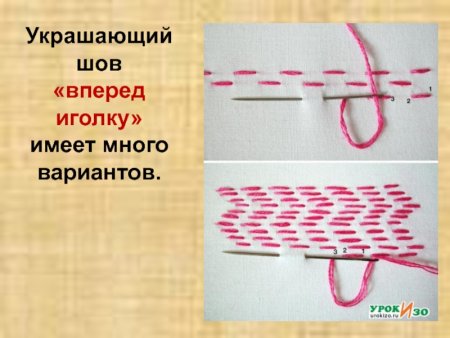Технология шов вперед иголку