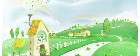 Детский фон с домиками