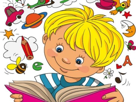 Мультяшные дети с книгами