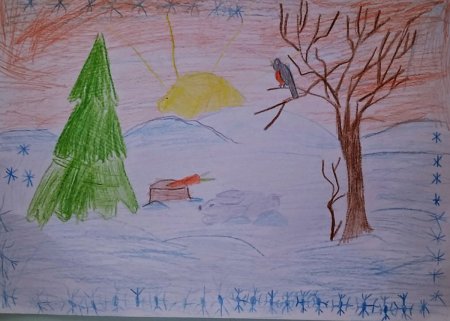 Рисунок на тему зимнее утро Пушкин