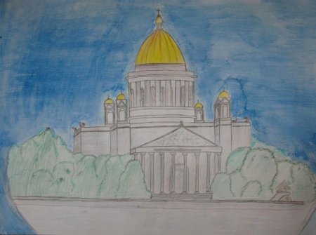 Исаакиевский собор рисунок легкий