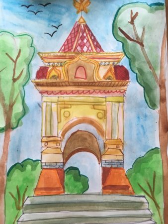 Рисование достопримечательности города