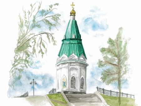 Красноярске часовня Параскевы пятницы карандашом