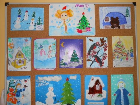Выставка рисунков зимняя сказка