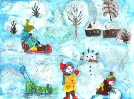 Рисование в подготовительной группе на тему зимние забавы