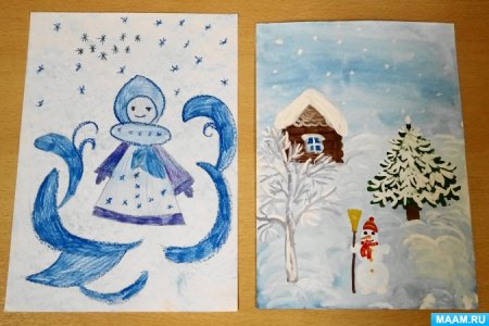 Рисование в детском саду зима