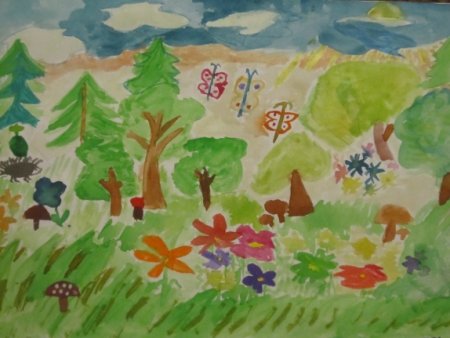 Рисование леса для детей