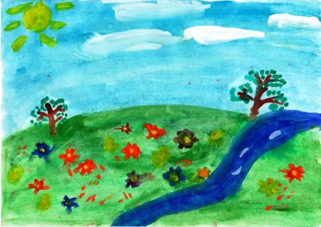 Детский рисунок Полянка