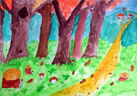 Рисование для детей лес