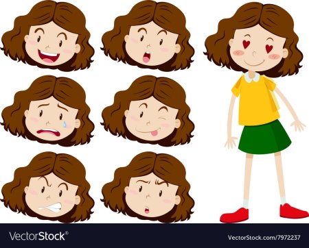 Девочка с разными эмоциями