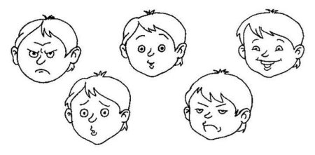 Лица детей с разным настроением