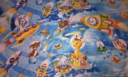 Ткань с детскими рисунками