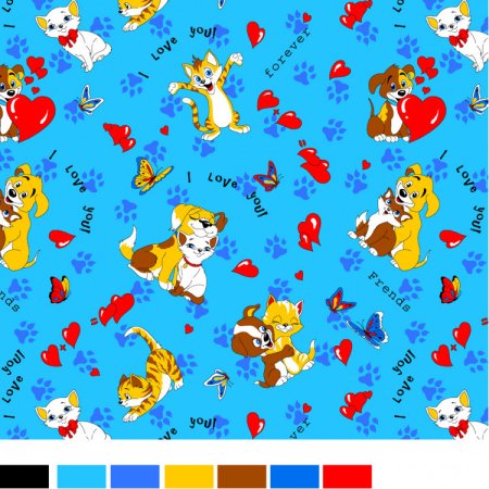 Материал бязь с детским рисунком