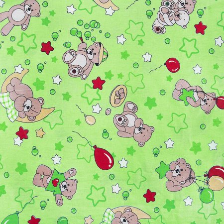 Ткань бязь с мишками