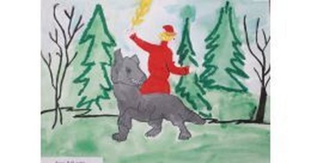 Рисунок Иван Царевич и серый волк 3